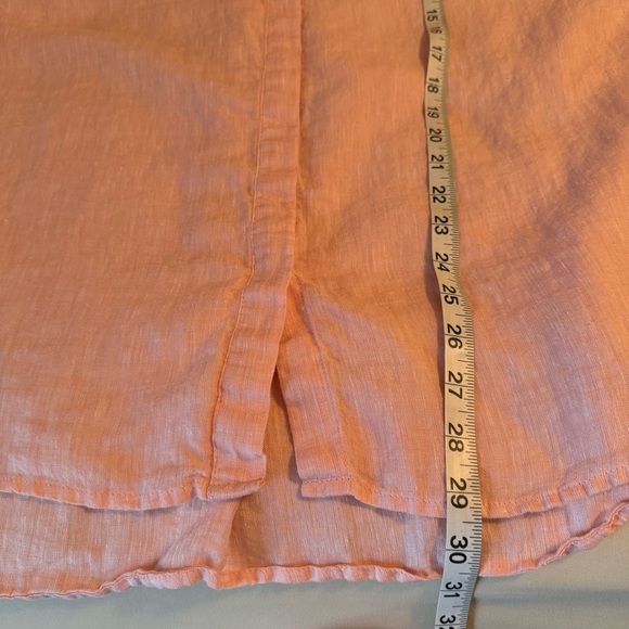 J Jill Love Linen Womens Size M Soft Pink Long Sleeve Button Up Tunic Blouse Top - Picture 9 of 9